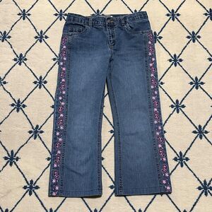 Vintage 2000s Y2K Embroidered Paisley Floral Jeans